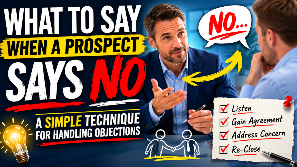 What to Say When a Prospect Says No: A Simple Technique for Handling Objections